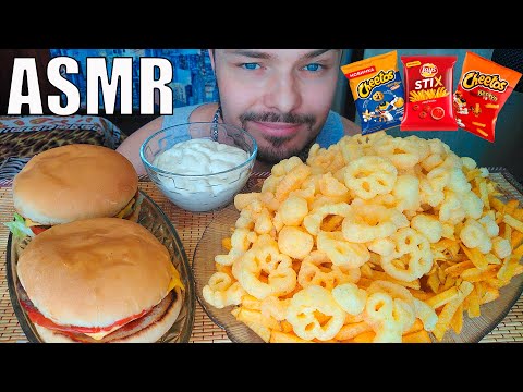 Видео: ASMR Chips Mukbang Hamburger Cheetos Eating show 먹방 | АСМР Чипсы Мукбанг Гамбургер Читос
