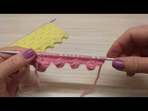 Видео: Набираем край изделия с шишечками. Вязание спицами.