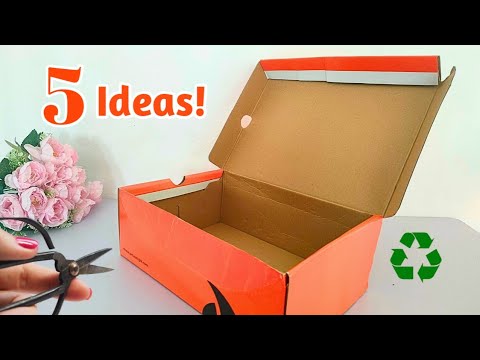 Видео: Не выбрасывайте коробки из-под обуви! 5 идей поделок из них — Переработка
