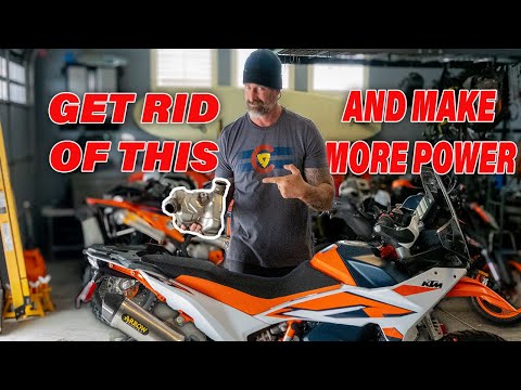 Видео: Модернизация выхлопной системы KTM 890 ADVENTURE. Удаление CAT Arrow и установка титановой выхлоп...
