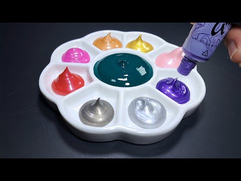 Видео: Сочетание Бирюзового и Основных Металлических Цветов | Завораживающее Смешивание Красок