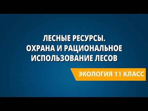 Видео: Лесные ресурсы. Охрана и рациональное использование лесов