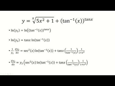 Видео: Производная y=(5x^2+1)^(1/x)+(tan^(−1)⁡(x) )^tanx