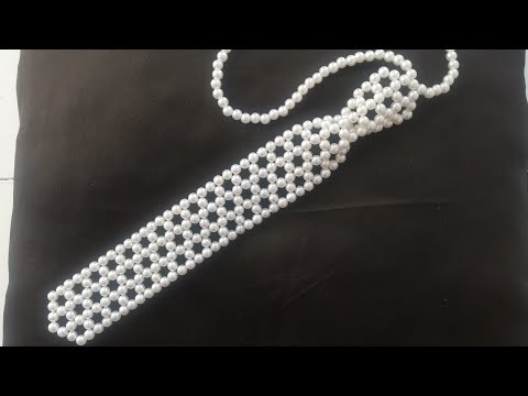 Видео: Diy Галстук из бусин Вариант #2. Часть #2.