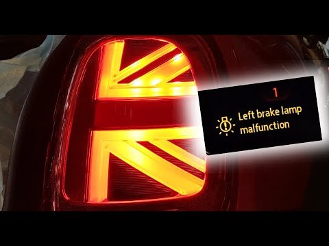 Видео: Удаление кода ошибки заднего фонаря Mini Cooper Union Jack
