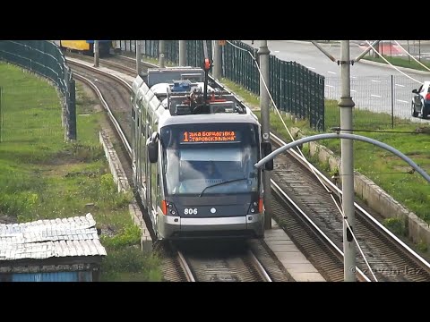 Видео: Киевский скоростной трамвай, правобережная линия 27.08.2021 / Kyiv Light Rail, right bank line, tram