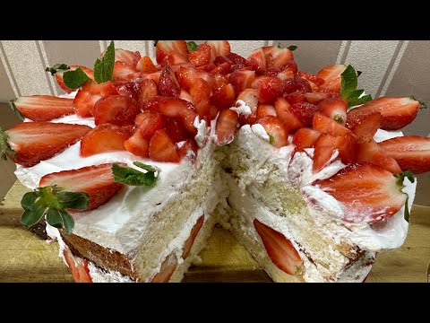 Видео: Ելակով տորթ-հեշտ,արագ տարբերվող կրեմով -вкусный тортик с вкусным кремом