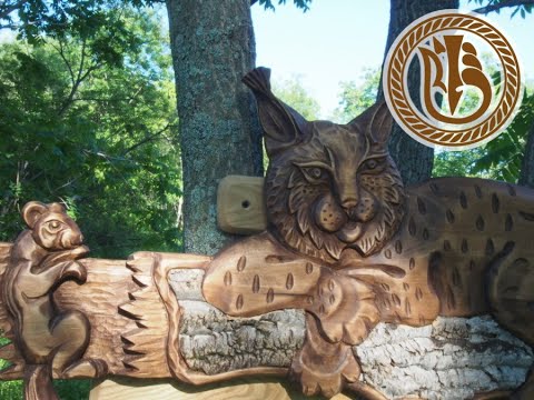 Видео: Woodcarving. Резная деревянная вешалка - панно "Амурская рысь"