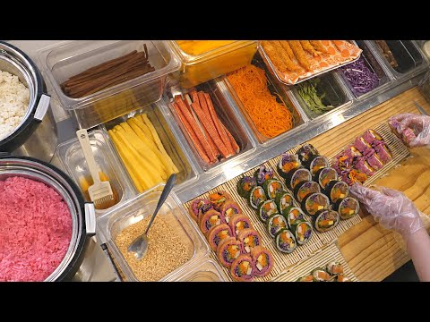 Видео: Новый стиль! Красочный и здоровый корейский кимбап