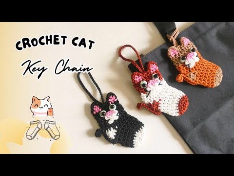 Видео: Уникальный брелок-кошка крючком (подзаголовок)