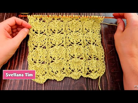 Видео: Узор спицами Ажурные Фонарики. 🧶 Спицы в танце! Красивый узор для уютных вещей 💃