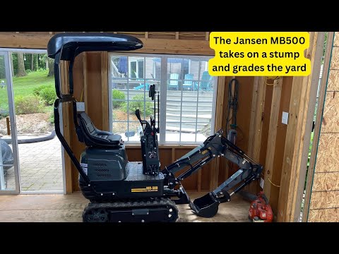 Видео: Jansen MB500 удаляет пень и подготавливает двор к посеву травы.