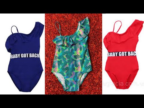 Видео: Как сшить слитный купальник с воланом/Как скроить волан