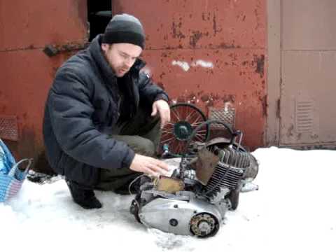 Видео: Мотор для минитрактора - Иж Планета??  Да!! Зимний запуск с "земли"!!