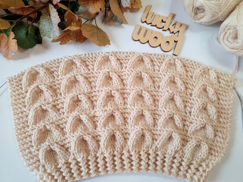 Видео: Классный узор спицами "Колокола" для вязания джемпера, пуловера, свитера.