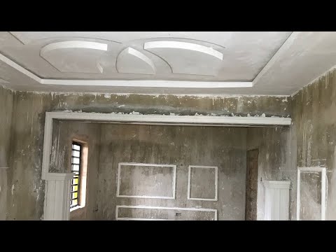 Видео: Цена на установку потолочного дизайна POP за квадратный метр и настенные каркасы в штате Эдо, Ниг...