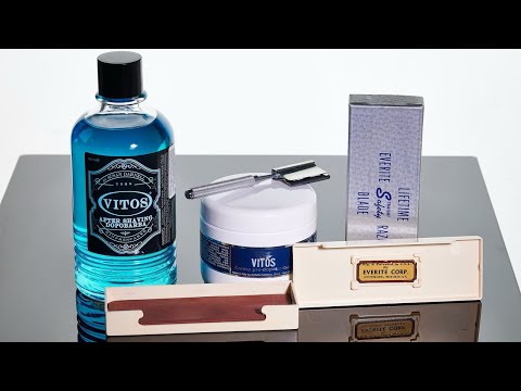 Видео: Лосьон после бритья VITOS (Aqua DiGio Blue), прешейв VITOS, EVERITE SAFETY STRAIGHT RAZOR homelike