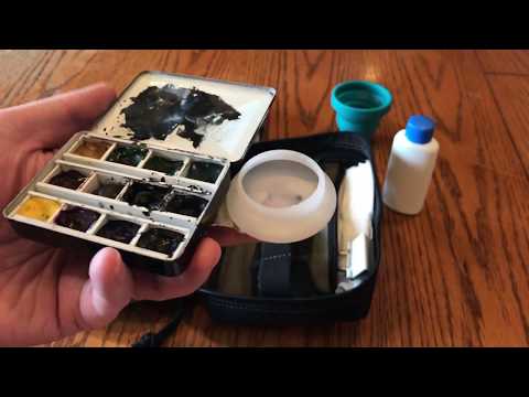 Видео: Мой мини-набор для рисования акварелью