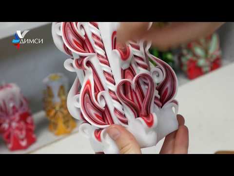 Видео: Свадебная Резная свеча с сердцем "Семейный очаг" от свечной мастерской ДИМСИ
