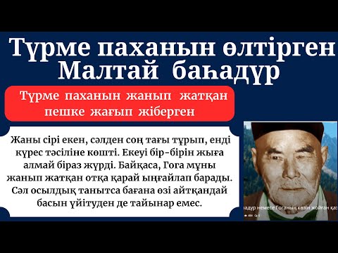 Видео: Түрме паханын өлтірген қазақ. Малтай баһадүр. #Малтай баһадүр