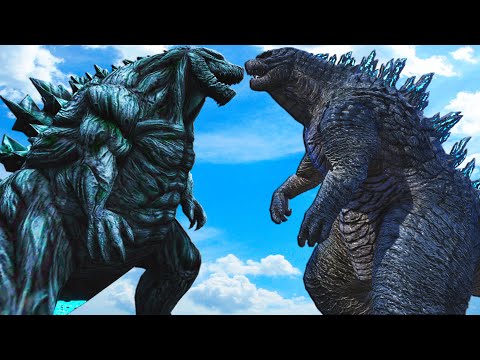 Видео: Годзилла 2014 vs Годзилла Земля - битва монстров
