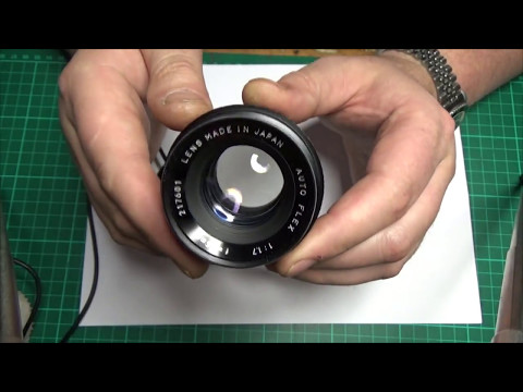 Видео: microscope from photo lens микроскоп из фото объектива Chinon 55mm f/1.7 lens in M42