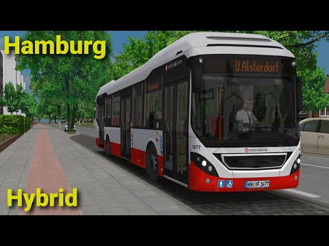 Видео: Omsi 2 по Гамбургу (Add on Hamburg) на гибридном автобусе volvo 7900H