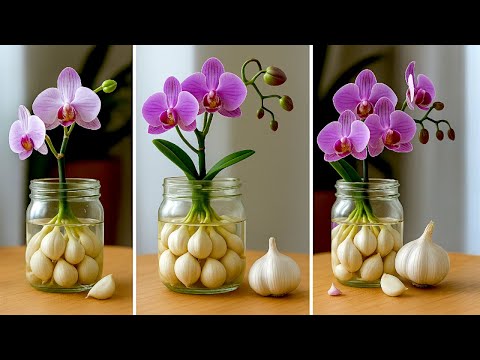 Видео: Всего лишь чеснок! Орхидея внезапно отрастила крепкие корни и расцвела как сумасшедшая!