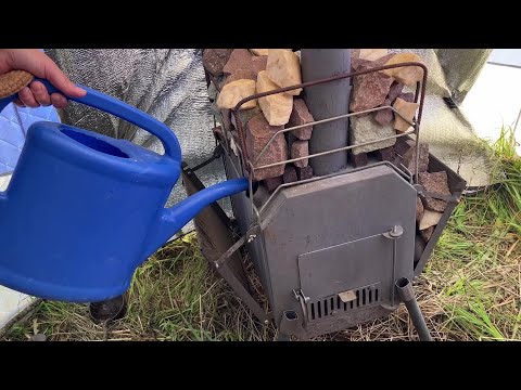 Видео: Печь Карасик-Банщик с парогенератором от Гефест-74, для палаток.