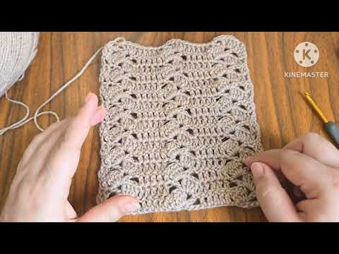Видео: Как связать простую прямоугольную шаль с очень точным замком крючком.