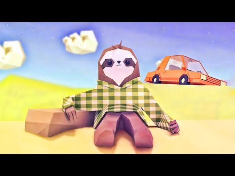 Видео: Slowdrive - ЛЕНИВЕЦ РЕШИЛ СТАТЬ ГОНЩИКОМ - Полное прохождение игры - Все звезды и листики