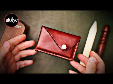 Видео: Простой и удобный кожаный бумажник Изготовление изделий из кожи | ASMR