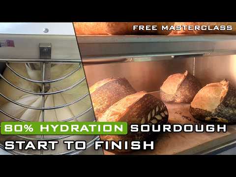 Видео: Закваска для спирального миксера: 80% гидратации