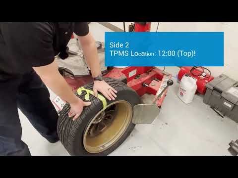 Видео: Шиномонтажный станок с системой контроля давления в шинах (TPMS), внешним зажимом обода и вспомог...