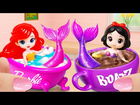 Видео: Приятного приготовления миниатюрного восхитительного торта «Русалка» 🧜🏻‍♀️ Океанский десерт ASMR ...