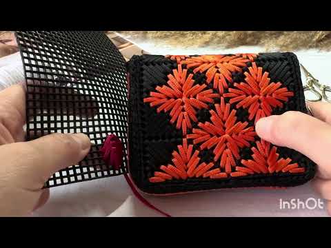 Видео: Мастер-класс по вышиванию нового узора на пластиковой канве ленточным шнуром. 