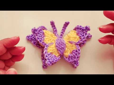 Видео: Вязаная крючком или 3D бабочка 🧵🧶🧵🧶🦋🦋🦋