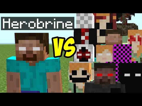 Видео: Herobrine vs all Сreepypasta mobs in minecraft