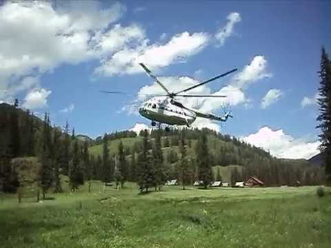 Видео: Эффект воздушной подушки. Взлёт Ми-8т в горах.