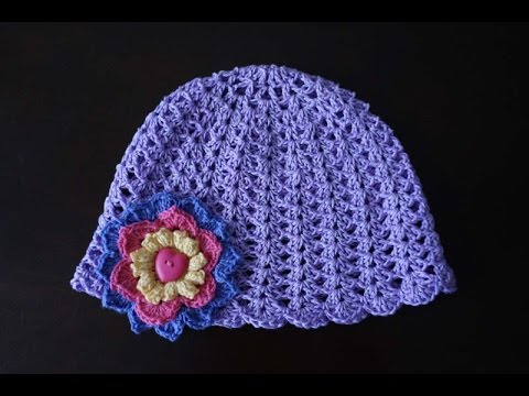 Видео: Шапочка на девочку крючком / Crochet girl's hat