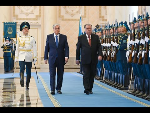 Видео: Тәжікстан Президенті Эмомали Рахмонды салтанатты түрде қарсы алу рәсімі