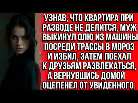 Видео: Узнав, что квартира при разводе не делится, муж выкинул Олю из машины посреди трассы в мороз и избuл