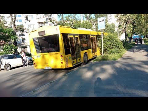 Видео: Киевский автобус МАЗ 203 бортовой номер 8671 маршрут номер 46 запись полного маршрута.