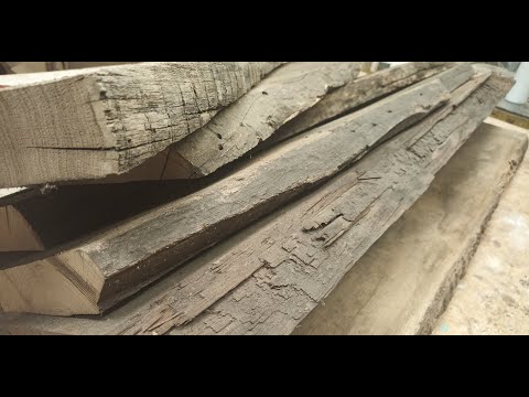 Видео: СТОЛ ИЗ СТОЛЕТНЕГО ДУБА! Столешница из старья.  A TABLE MADE OF CENTURY-OLD OAK! The countertop