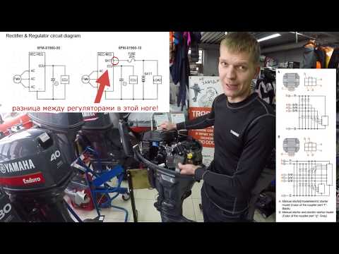 Видео: Зарядка АКБ на моторе Yamaha F25GMHS