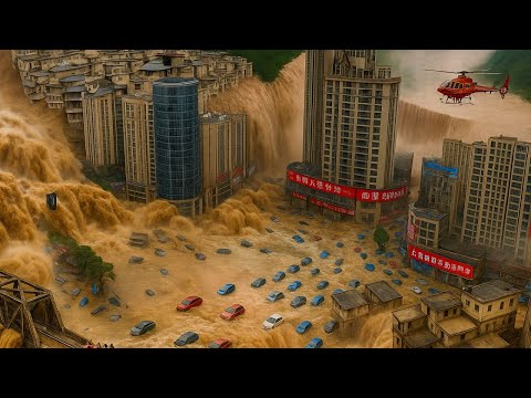 Видео: ОГРОМНОЕ НАВОДНЕНИЕ: Бушующие воды сокрушают Китай, дома разрушены, миллионы в ловушке.