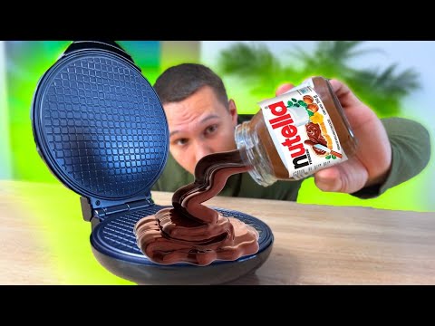 Видео: ЧТО ЕСЛИ ПРИГОТОВИТЬ ВАФЛЮ ИЗ НУТЕЛЛЫ, ЛИЗУНОВ и ОРБИЗОВ