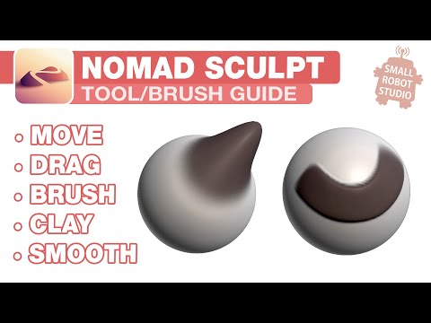 Видео: Nomad Sculpt: перемещение, перетаскивание, кисть, глина и сглаживание