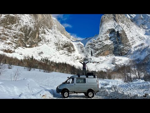 Видео: Пшехский водопад зимой. Адыгея январь 2024г. Посёлок Отдаленный. Девятнадцатый день путешествия.