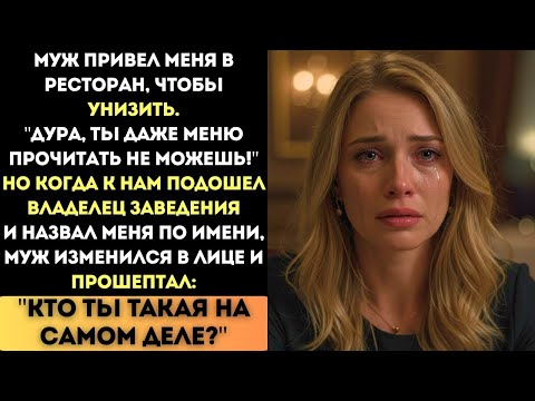 Видео: "Дура, ты даже меню прочитать не можешь!" - смеялся муж, но когда к нам подошел владелец ресторана.
